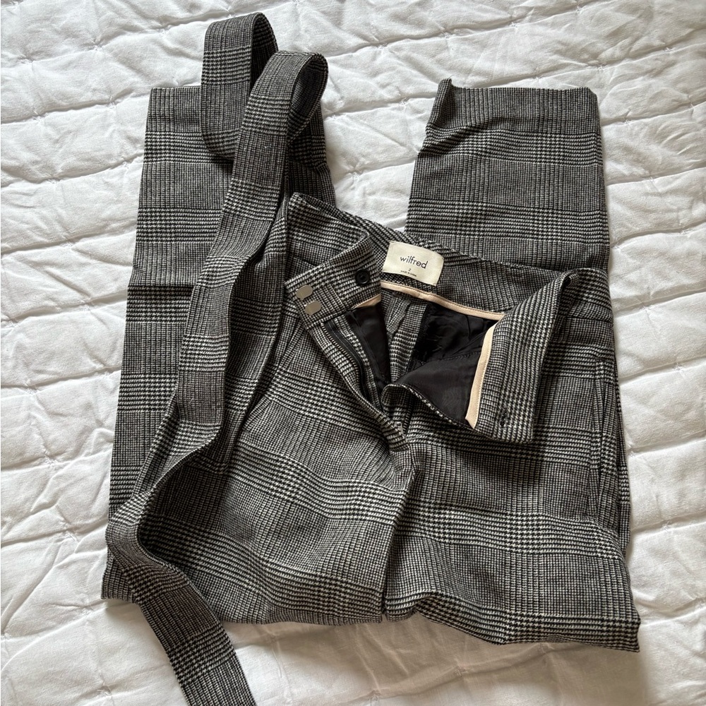 Aritzia Gray Plaid Wool Pants - Picture 6 of 6